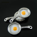 5PCs Charms Alloy Retro Frying pan with Eggs Jewelry Making Pendant Charm A L7W8