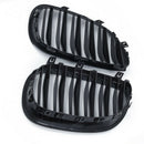 1 Pair Gloss Black Front Kidney Grill Double Slat Double Line Grille for BM