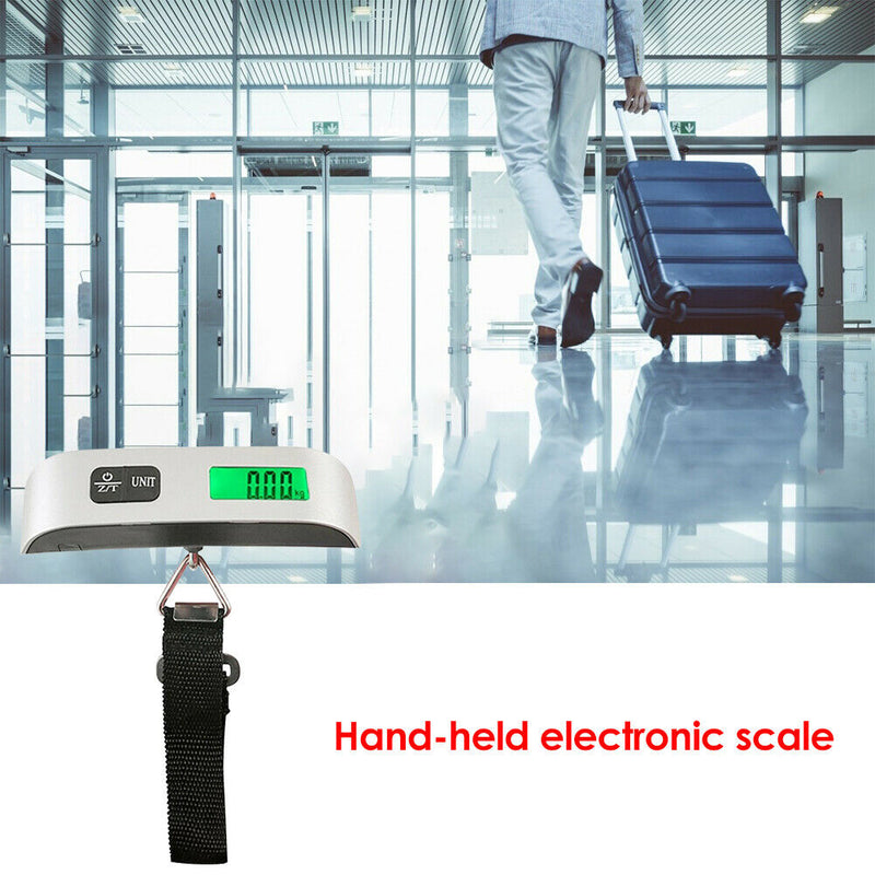 50kg/110lb Digital Electronic Luggage Scale Travel Bag Fish Hook Scales (A)