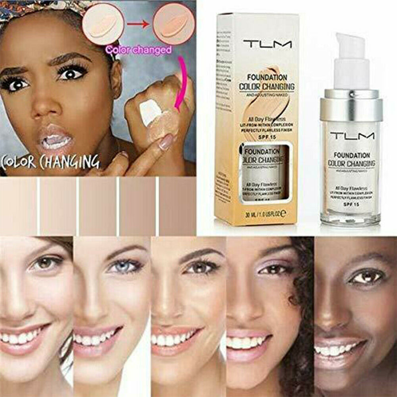 30ml TLM Color Changing Liquid Foundation Makeup Base Change To Your Skin Tone
