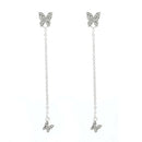 Butterfly Earrings Stud Threader Long Drop Dangle Tassel Crystal For Women Girls