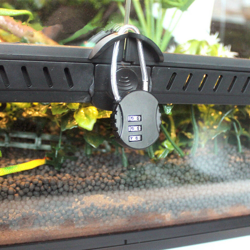 Combination Coded Lock Reptile Lizard Vivarium Terrarium Secure Black