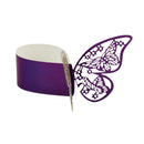 50X Butterfly Paper Wedding Dinner Party Napkin Ring Table Decoration Purple