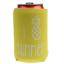 6x Hawaiian Pineapple Sleeve Can Cooler Beer Beverage Yellow