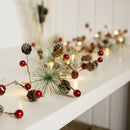 Red berry Christmas Garland Lights LED Copper Fairy lights Pinecone string  X1L5
