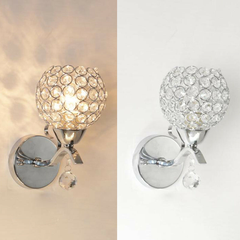 LED Wall Lamp E27 Glass Lampshade Entryway Living Room Wall Sconces Lighting