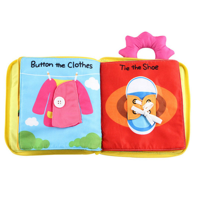 Kid Toddler Learn To Practice Zip Snap Lace Buckle Button Tie Education Book
