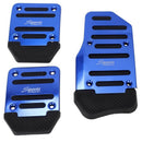 3 Pcs Black Blue Plastic Metal Nonslip Pedal Cover Set for Car W4X9