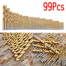 99PCS HSS Twist Drill Bit Set Titanium Coated Home Metal Drilling Tool 1.5-10mm