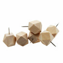 18pcs Geometric Wood Decorative Push Pins, Wood Head and Steel Needle Point H2M7