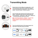 3 In 1 Bluetooth 5.0 USB Audio Transmitter Receiver Adapter For TV PC Car AUX AU