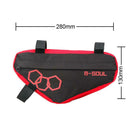 Waterproof Bike Triangle Bicycle Frame Front Tube Bags (Black Red)