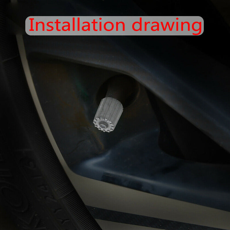 1 Set Plastic Gray Tire Valve Stem Caps TPMS Tire Cap with Gasket Universal Top