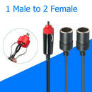 1 Male to 2 Female Car USB Power Charger Adapter Socket Splitter Connector