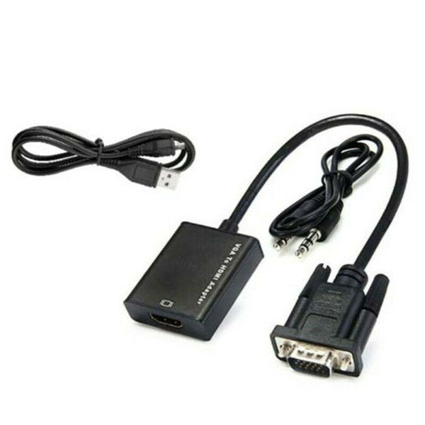 1PCS VGA Male to HDMI Female Adapter Cable Output USB Audio Video Converter