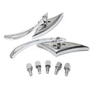 2x Chrome Custom Rearview Side Mirrors For Motorcycle