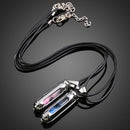 Pair of Couple Bullet Sand Clock Pendant Necklace Boy Girl Jewelry