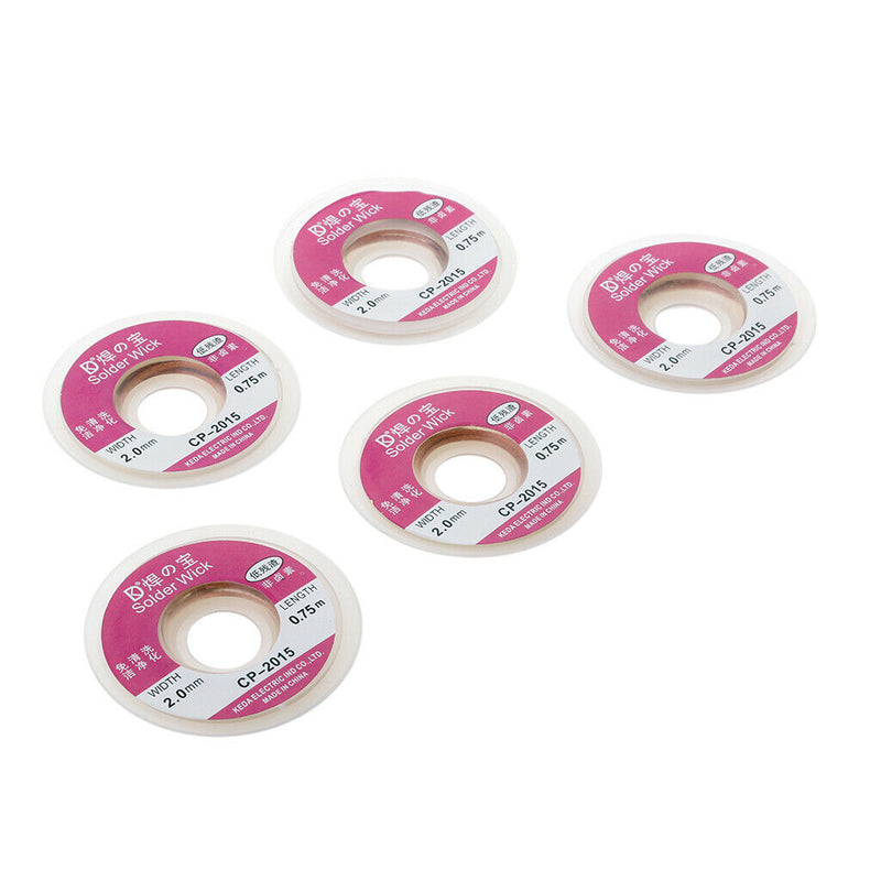 2.45FT Spool Wire Copper Core Desoldering Soldering Braid Tin Lead Solder