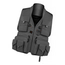 Multi Pocket Photography Hunting Fishing Vest Jacket Waistcoat Gray L Fabric