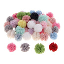50 Pieces Mixed Pompom Ball Embellishment for Wedding Dress, Dance Costume, DIY