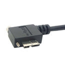 USB 3.0 A Male to Micro-B Left Angled 90 Degree Cable With Locking Screws f