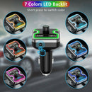Car Bluetooth Fm Transmitter 7 Colors Led Backlit Bluetooth Car Adapter wit