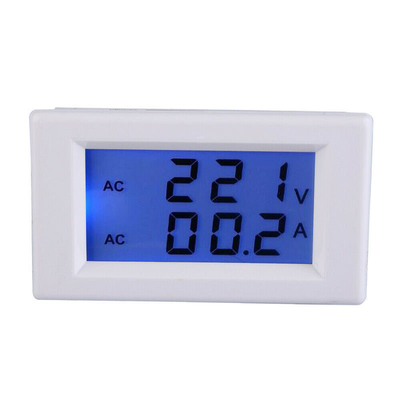 Digital AC 100-300V 50A Ammeter Voltmeter LCD Volt Amp Panel Meter White
