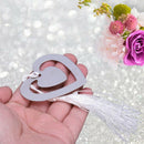 5X(Wedding Favors Double Hearts Bookmark Party Favors Stainless Steel with X7N7)
