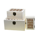 3pcs Natural Unfinished Wood Rectangle Wooden Jewelry Gift Box Storage Case