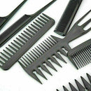 10 Piece Comb Set Hair Styling Professional Black Brush U5E1 U8Q6 X6Z8 Barb S7C9