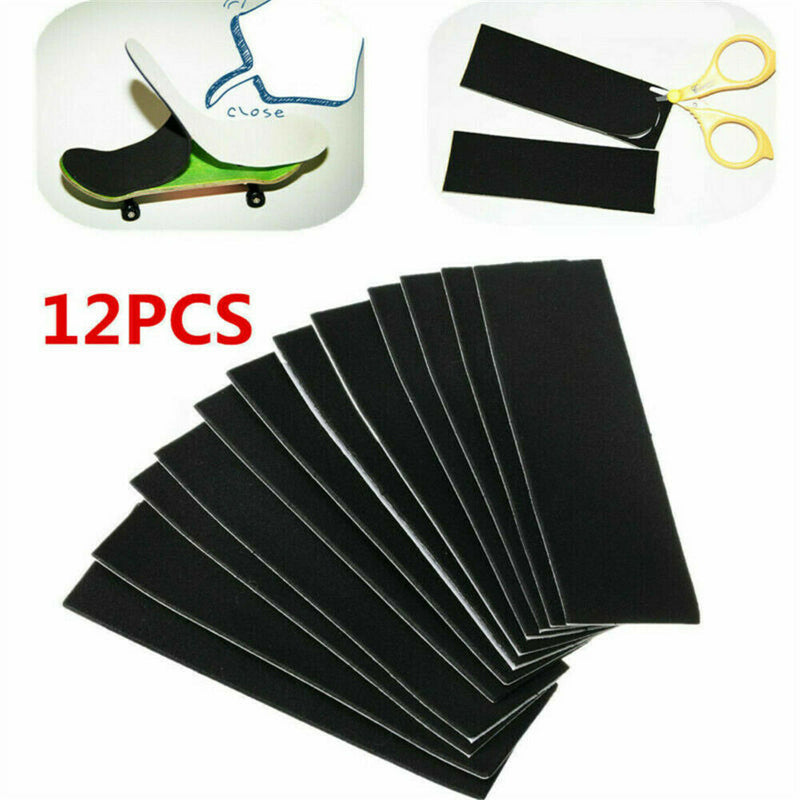 12* Wooden Fingerboard Uncut Non-slip Black Foam Grip Tape Stickers 110mm*35mm