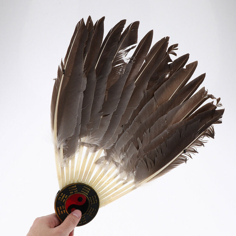 Chinese Sanguo Kongming Feathers Fan Wisdom Holy Zhugeliang Hand Held Fan