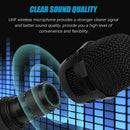 Wireless Dynamic Microphone, UHF Cordless Microphone System with Portable R F8Q4
