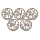 5Pcs/set Hollow Christmas Wooden Pendants Decorations Tree Ornaments DIY Crâ„–[