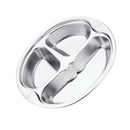 Cartoon Style Stainless Steel Divided Kids Plate with Lid Separated Container