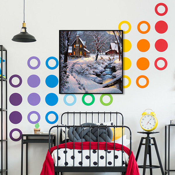 Snow House Rhinestone Mosaic Kit 5D DIY Full Drill Diamond Painting (B2350)