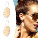 Rhinestone Conch Dangle Ear Hoop Women Drop Earrings Beach Jewelry Gift A