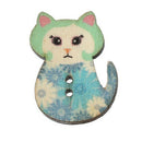 100PCs Natural Wooden Buttons Cute Cat Shape Decorative Sewing Buttons 2 Ho S3T9