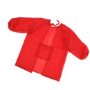 Children Craft Art Apron Overall Kids Drawing Painting Smock with Pocket Red