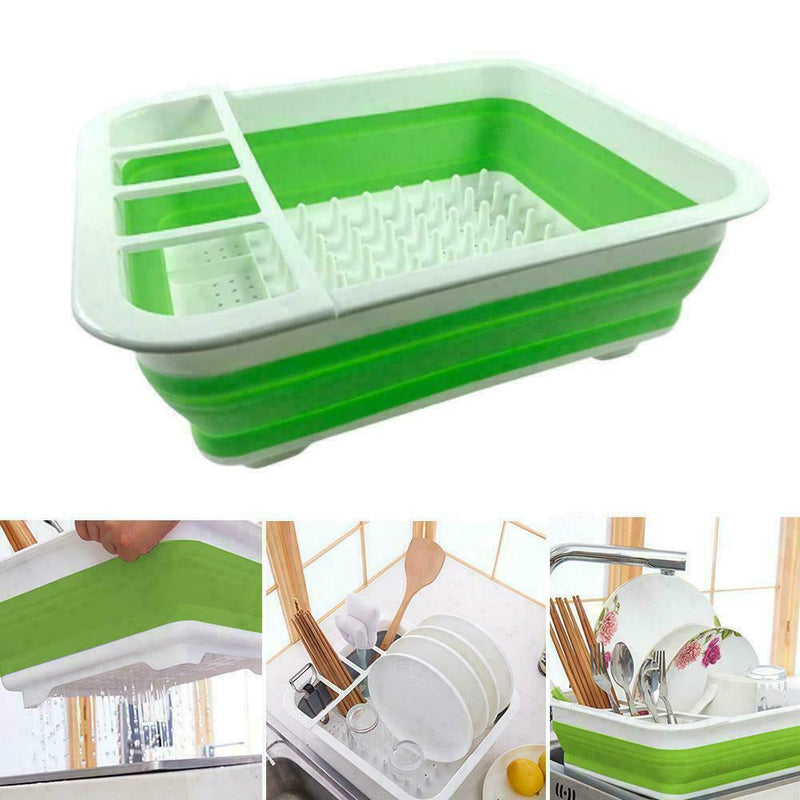 Kitchen Collapsible Dish Drainer Drying Rack Strainer Cup Tray Plate Favor A6B6