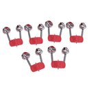 Red Plastic Clip Double Rod Bite Alarm Fishing Bells 6 Pcs