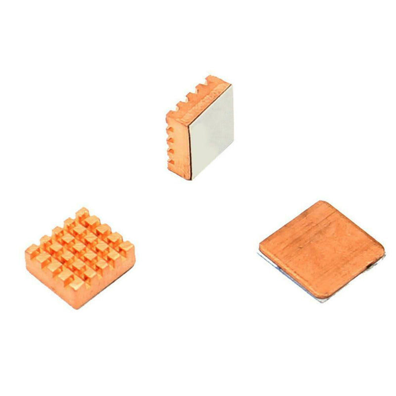 3pcs Copper Heatsinks Cooling Fin Kit for RPi 3B+/3B/2B Motherboard Chip