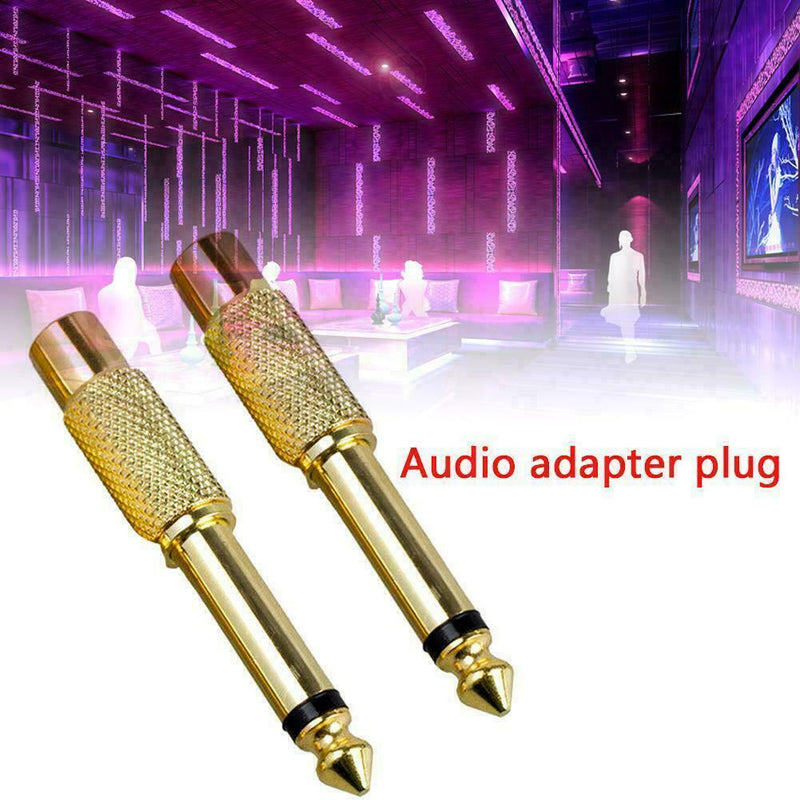 1Pc 6.35mm 1/4" Mono Male Jack to RCA Female Plug Audio Adapter Cable Conve X9M2