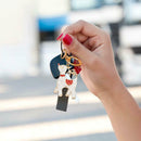 DIY Full Drill Diamond Painting Keychain Elk Key Ring Necklace Pendant Gift