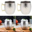 2x Stainless Steel Hammered Moscow Mule Mug Drink Cup Camping Office 500ml