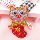 4pcs DIY Full Drill Special Shaped Diamond Painting Xmas Animal Key Rings