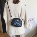 Leather Lattice Shoulder Handbags Women Solid Small Messenger Shell Bags