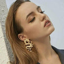 Elegant Women Exaggerated Dragon Carved Stud Earrings Drop Dangle Jewelry Gifts