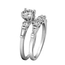 2pcs Zircon Rings Women Romantic Lovers Wedding Engagement Jewelry (US 9) A