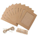 10 Pcs / Set Paper Photo DIY Wall Picture Hanging Frame Album Rope Clip Set W6K8